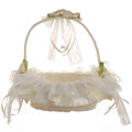 Fashion design satin decoration bridal party wedding flower girl basket